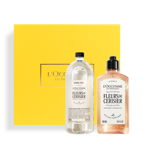 fleurs de cerisier  cherry blossom  shower gel refill duo