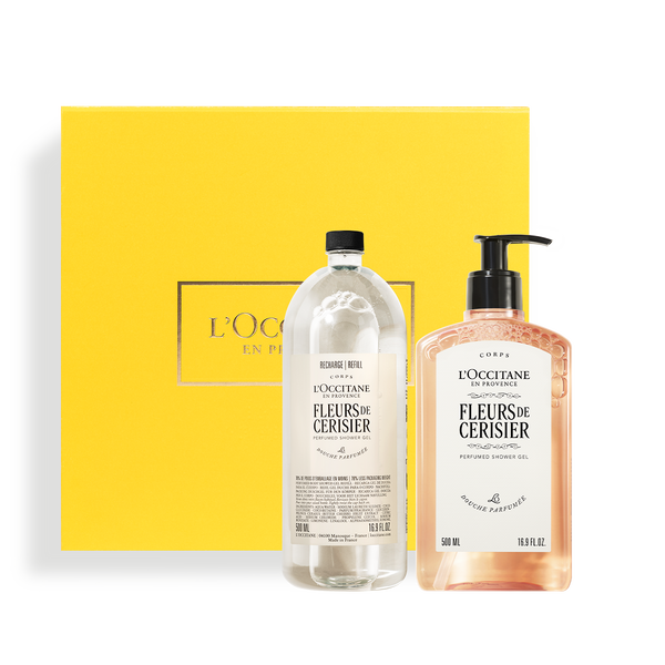 fleurs de cerisier cherry blossom shower gel luxury refill duo