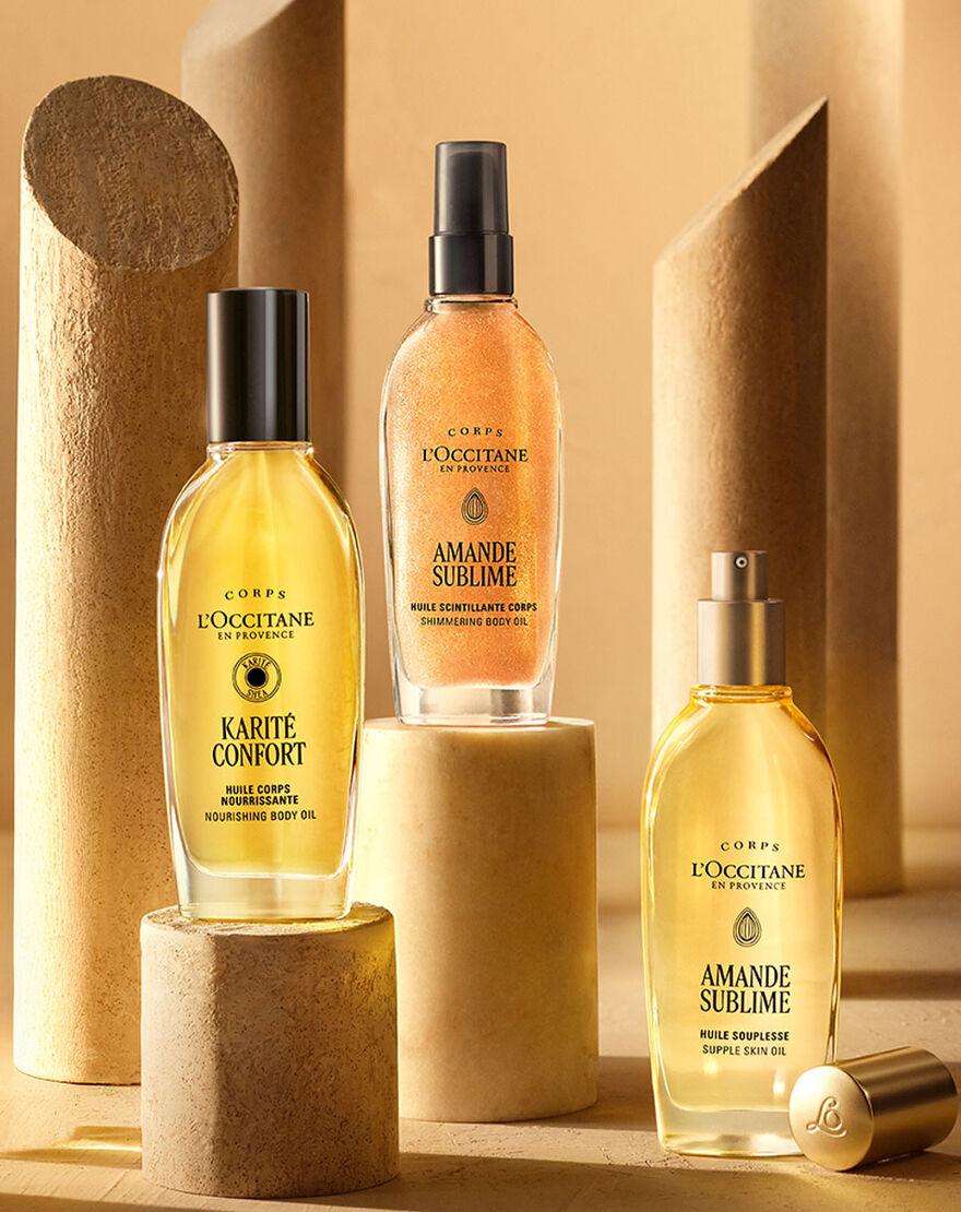 almond  amande  shimmering  body oil