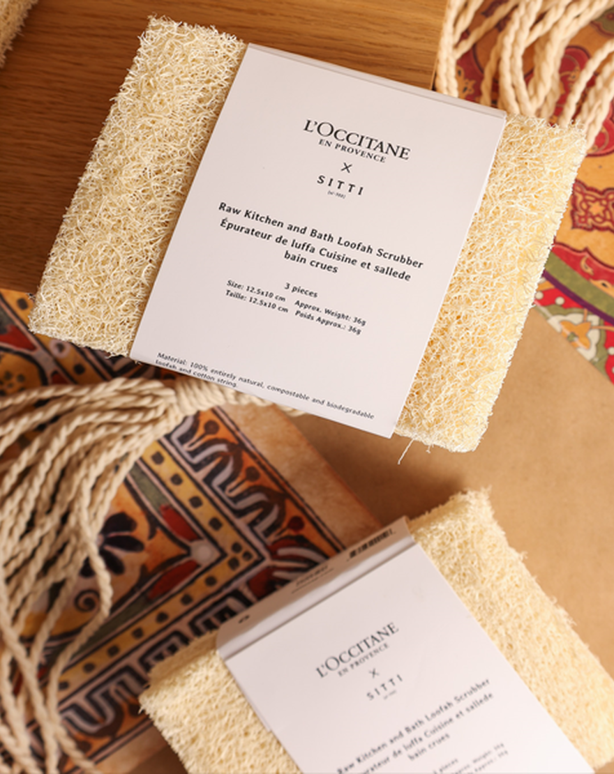 L'Occitane x Sitti Natural Loofah Scrubber l occitane x sitti natural loofah scrubber